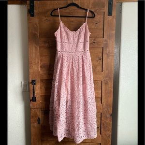 Nordstrom dress/ light pink lace midi dress/ Prom dress/Wedding guest dress/ L